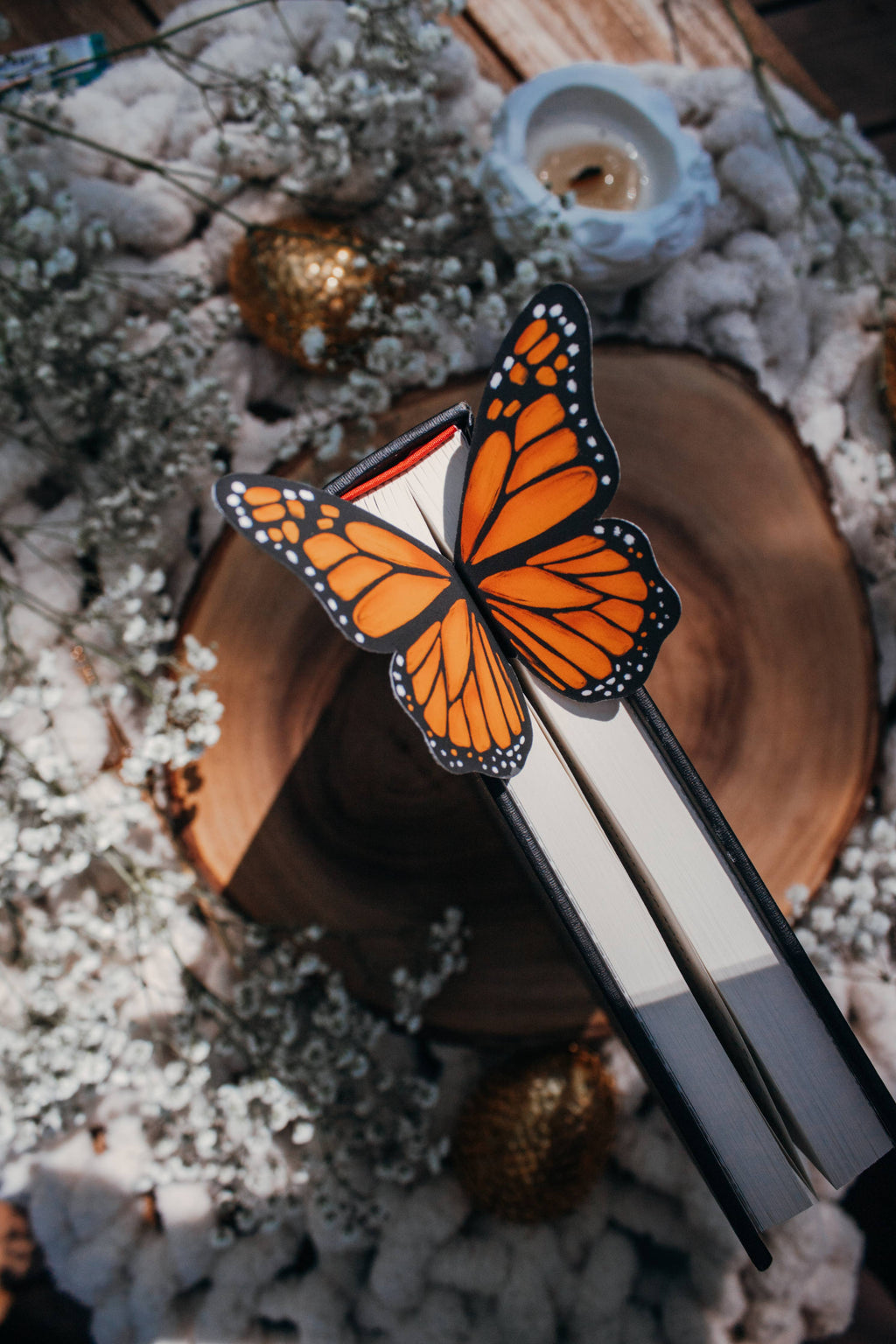 3D Monarch Butterfly Wings Die-Cut Bookmark