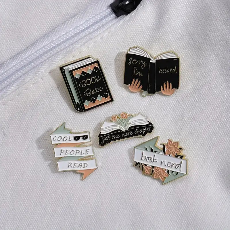 Charming Book-Themed Bibliophiles Enamel Pins