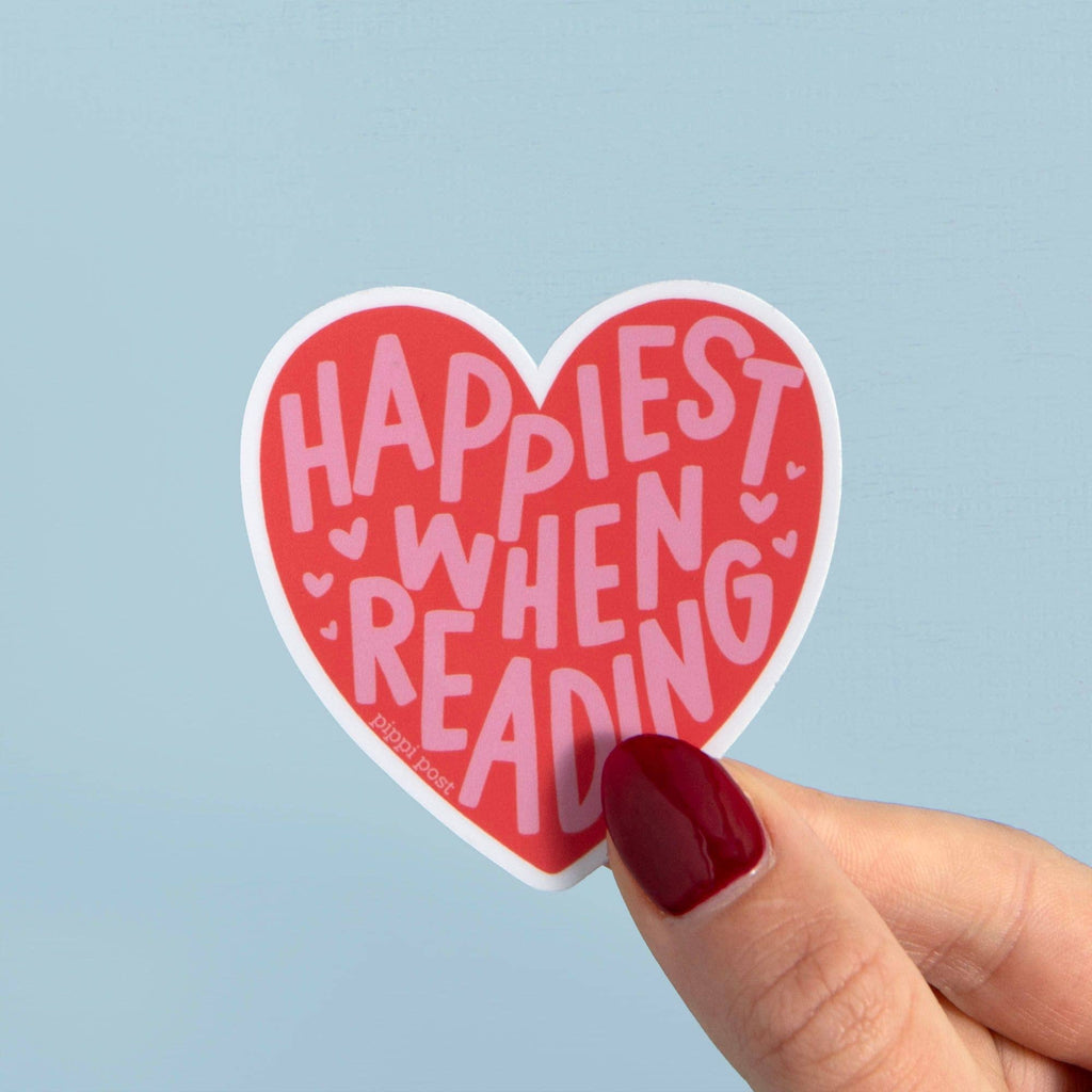 Happiest When Reading Decal Sticker