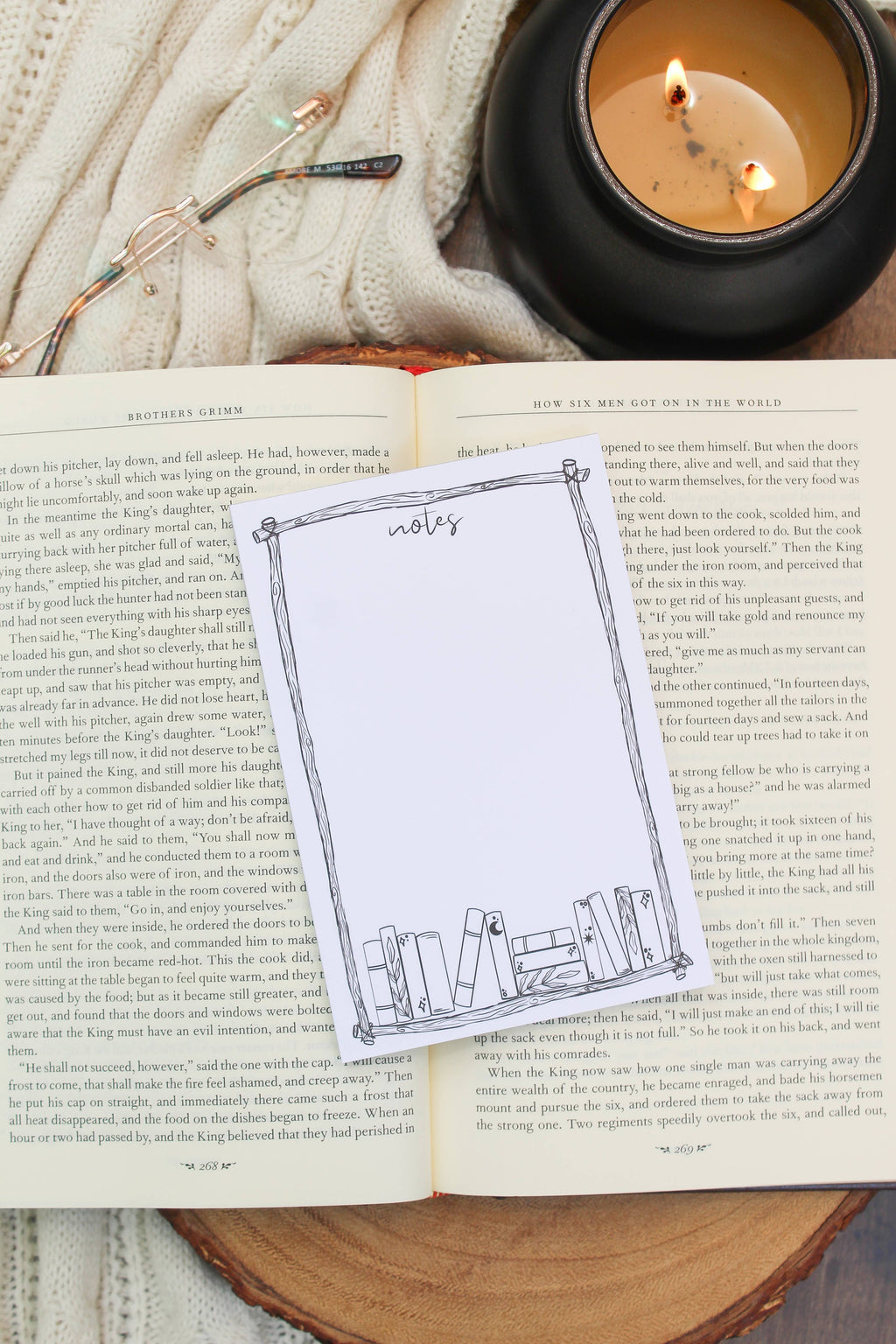 4x6 Magical Forest Books Notepad | Bookish Reader Notepad