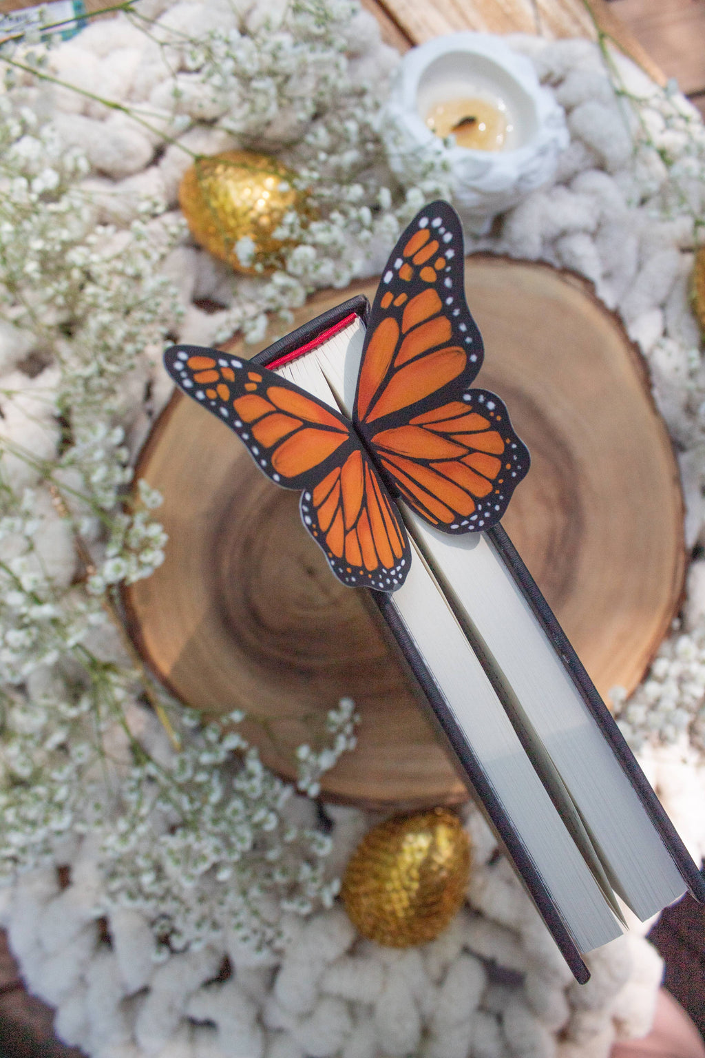 3D Monarch Butterfly Wings Die-Cut Bookmark