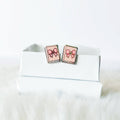 Pink Bow Book Earrings