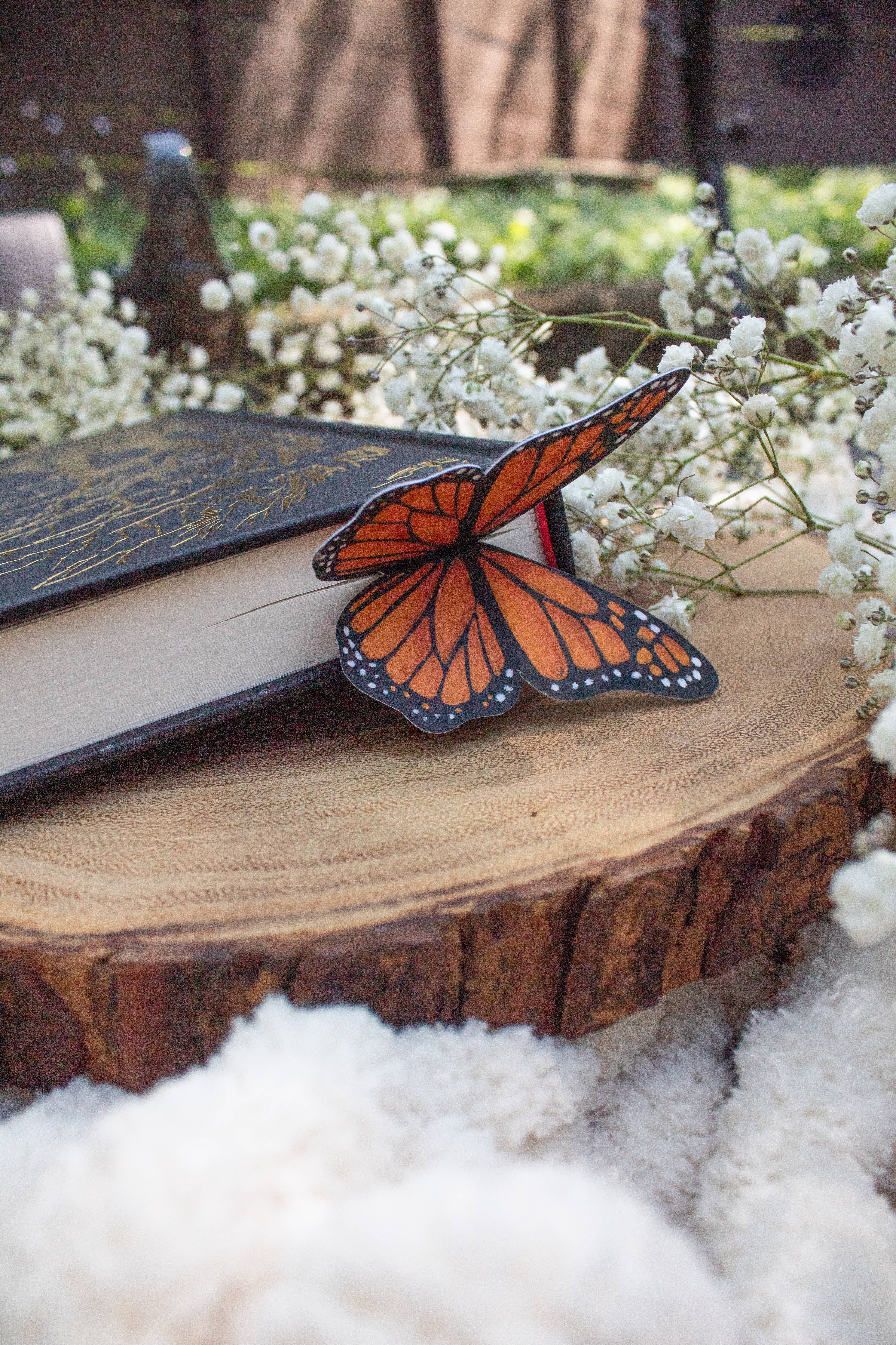 3D Monarch Butterfly Wings Die-Cut Bookmark