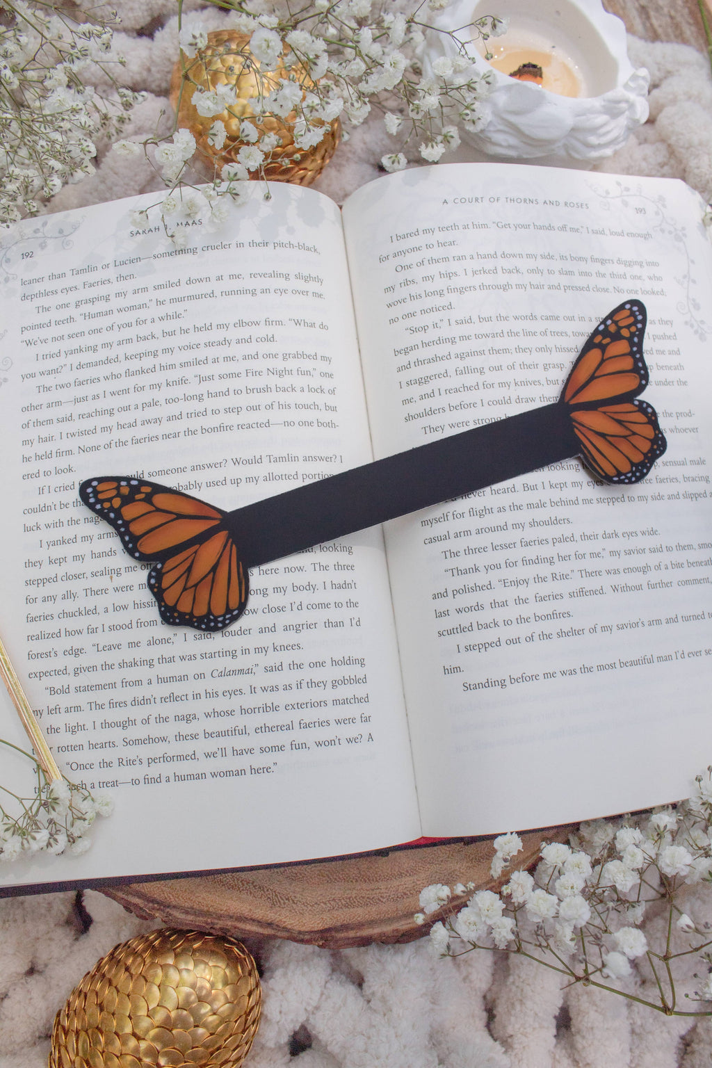 3D Monarch Butterfly Wings Die-Cut Bookmark