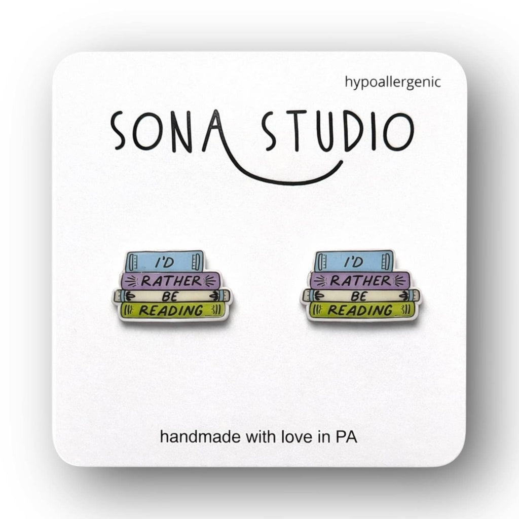 I’d Rather Be Reading Stack of Book Earrings