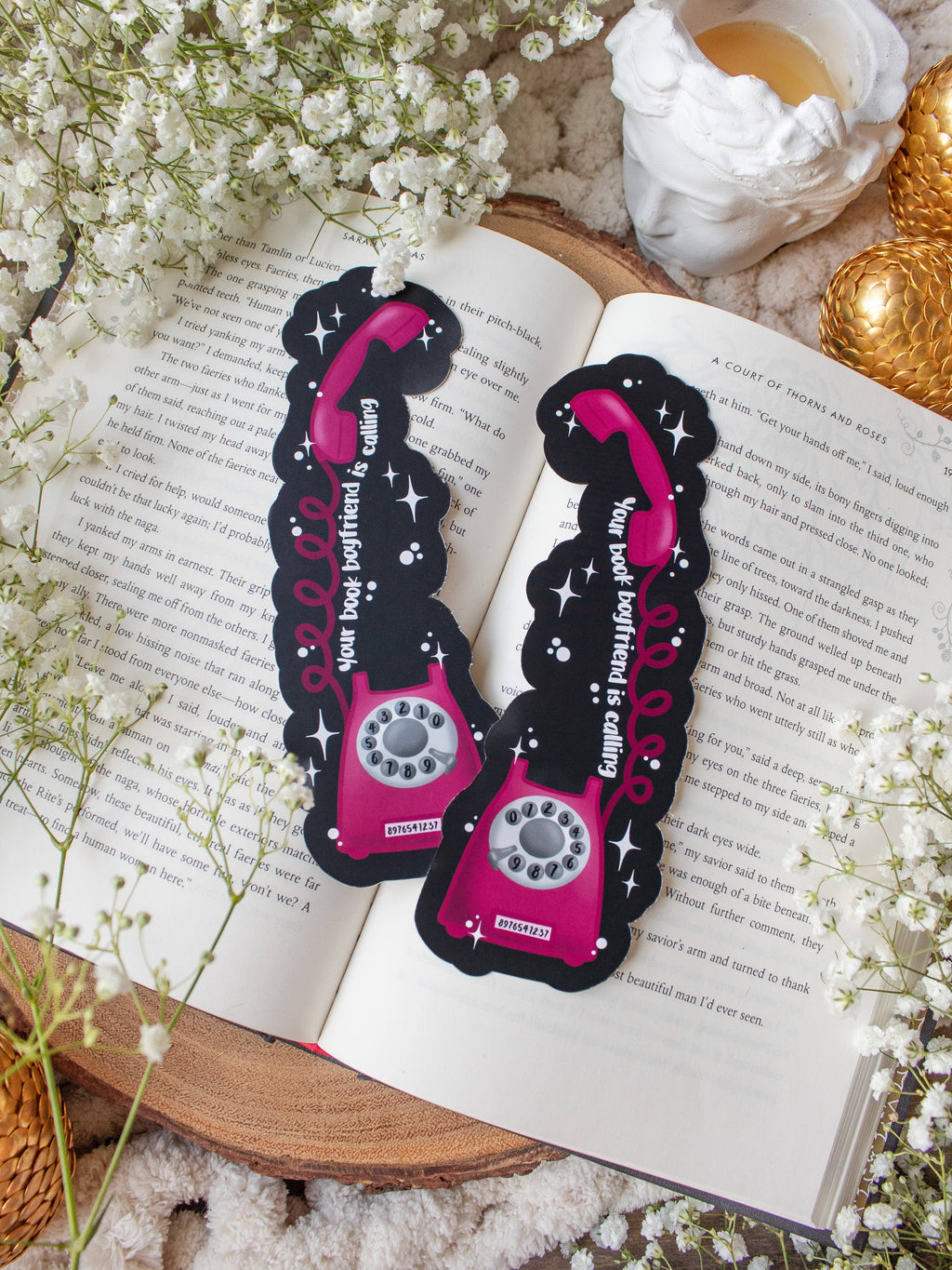 Your Book Boyfriend Is Calling Die-Cut Bookmark
