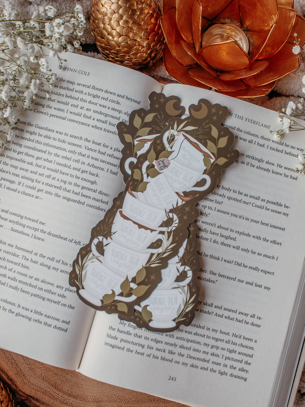 ACOTAR Suriel Tea Co Cupstack Die-Cut Bookmark