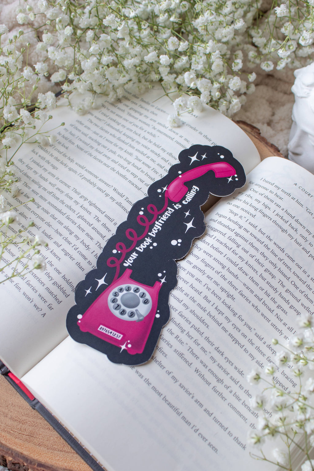 Your Book Boyfriend Is Calling Die-Cut Bookmark
